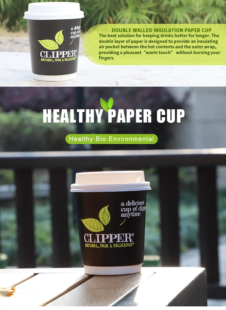 Bio-Degradable Compostable Double Walled Insulated Hot Coffee Paper Cups