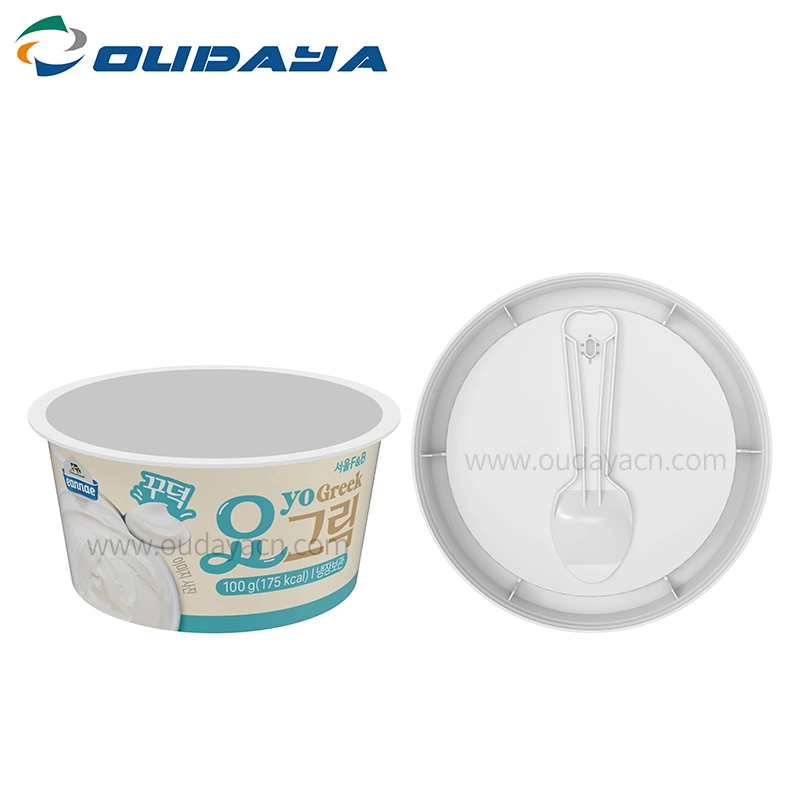 Custom Print Iml Frozen PP 130ml 100g Food Yogurt Ice Cream Plastic Cup Tub Container with Lid Spoon