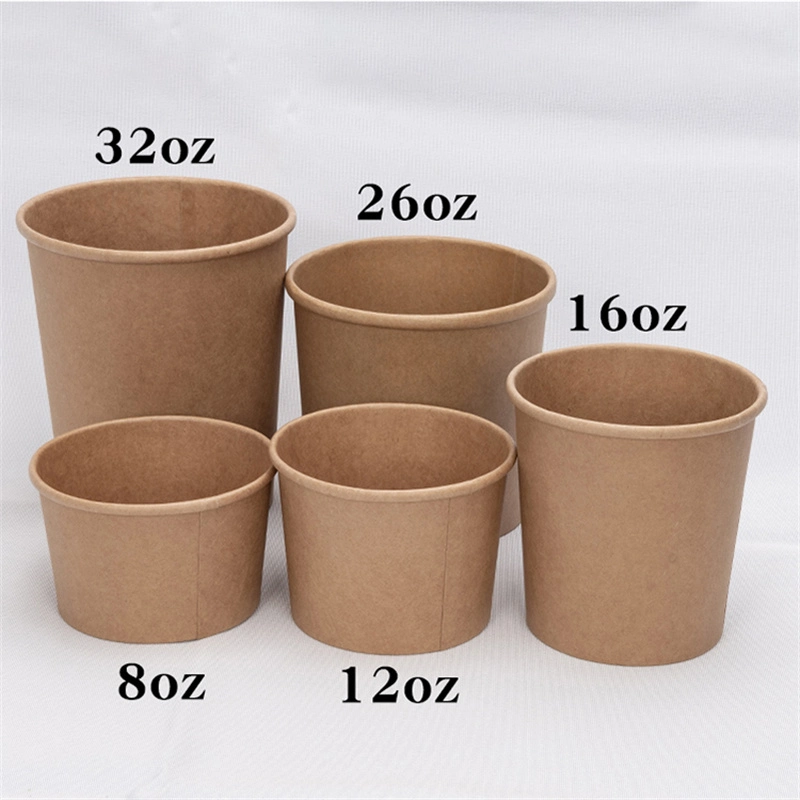 High Quality Various Sizes Biodegradables Aluminum Foil Coated Cold Yogourt Paper Cups Ice Cream Tub with Lid