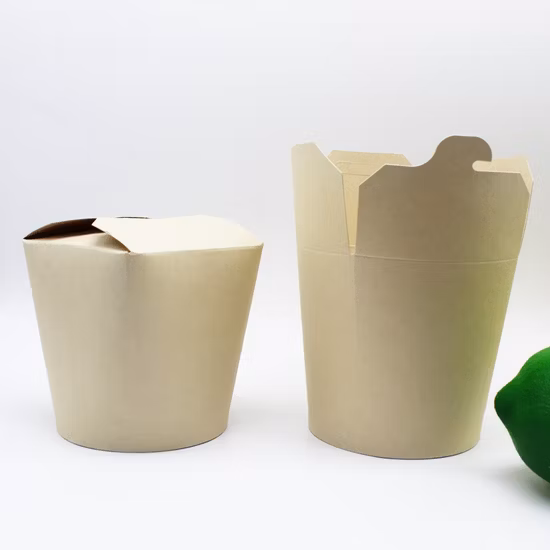 Caja de fideos de papel de fondo redondo para llevar de 26 oz / 32 oz