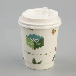 Tazas de embalaje de bebidas Taza de papel de pared simple desechable compostable para bebida caliente