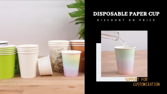 1-6 Impresión de logotipo en color Compostable desechable 8/12/16 Oz Vaso de papel de doble pared para beber en caliente