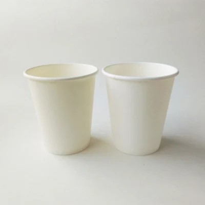 Tazas de café biodegradables desechables compostables Recubrimiento PLA Tazas de café de papel de una sola pared con tapa