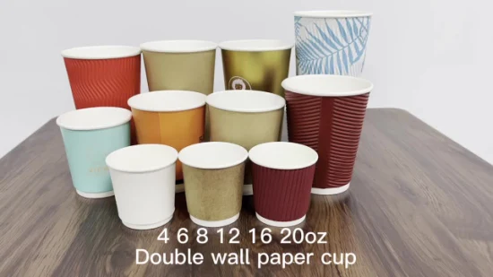 8oz Tamaño 80 * 57 * 92 mm Papel de aluminio PE Taza de papel de café recubierta con tapa