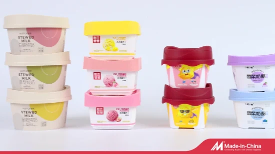 Impresión personalizada Iml Frozen PP 130ml 100g Food Yogurt Helado Vaso de plástico Contenedor de tina con tapa Cuchara