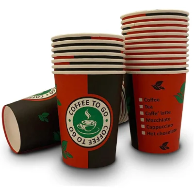 Tazas de café desechables impresas personalizadas compostables de papel de pared doble