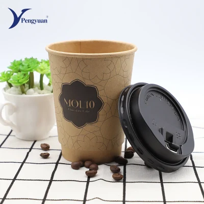 Vasos de papel de café caliente con aislamiento de doble pared compostables biodegradables