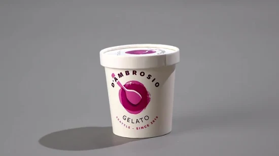 Taza de papel de precio barato para helado con taza de papel de helado de tazón de sopa impresa con logotipo